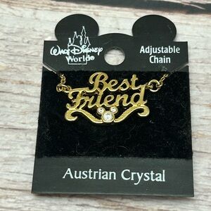 Disney “Best Friend” Necklace Austrian Crystal Adjustable Chain Walt Disney E994